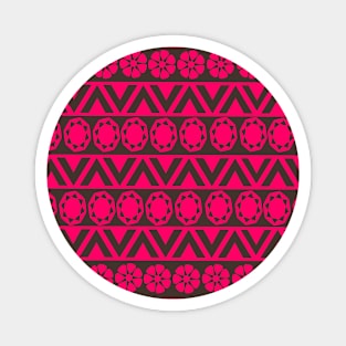 Pink floral pattern geometric Magnet